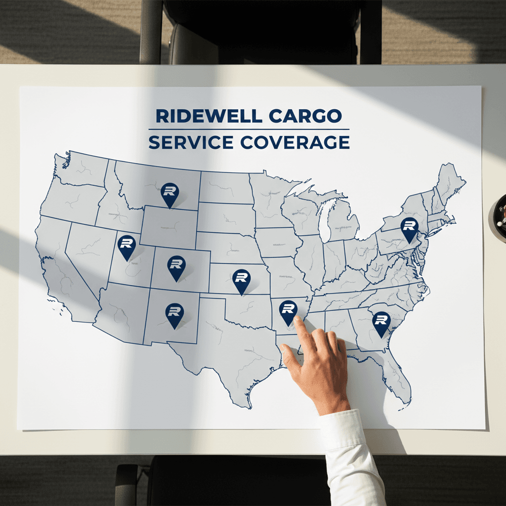 Multi-state service coverage map showing Arizona California Nevada Utah New Mexico Colorado